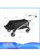 Manful Garden Cart Folding Trolley Cart Outdoor Wagon Collapsible With Removable Fabric Festival Garden Camping Picnic Cart Supports Max 100kg Portable Transport Trailer (Black)