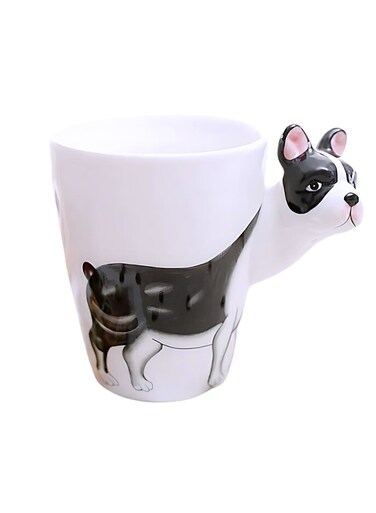 3D French Bulldog Ceramic Mug &acirc;&euro;&ldquo; Unique Pet Lover&acirc;&euro;&trade;s Coffee Cup with Adorable Handle Design