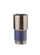 Larsen BOLIN 530ml Double Wall Vacuum Insulated Stainless Steel Tumbler with PU Grip Sleeve, Leak-Resistant Lid, Hot &amp; Cold Travel Mug, Gunmetal Finish, Fits Car Cup Holders - Blue