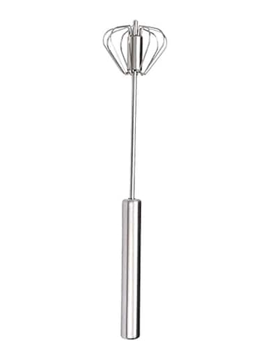 Rotating Kitchen Egg Beater Silver