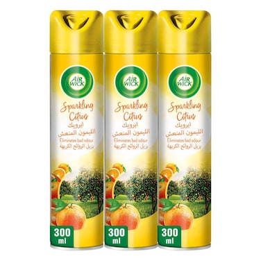 Air Wick Air Freshener, Sparkling Citrus Scent, 300ml Pack of 3