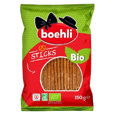 Boehli Organic Salted Pretzel Sticks Bag, 150g