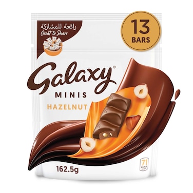 Galaxy Minis Hazelnut Milk Chocolate Bar, 162.5g