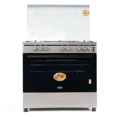 Terim Five Burner Gas Cooker TERGC9065ST Silver 90cm