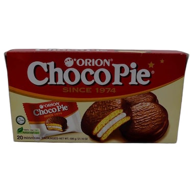 Orion Choco Pie Chocolate-Coated Marshmallow Cake, 20 Individually Wrapped Pieces, 600g