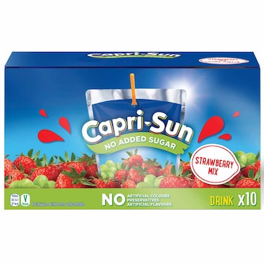 Capri-Sun Strawberry No Added Sugar Juice Drink, 200ml, Pack of 10