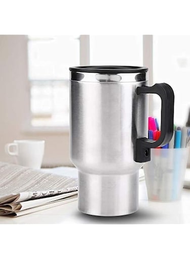 AYNEFY Car Cup Mug,12V 450ml Universal Electric In-car Stainless Steel Travel Heating Cup for Water Tea Coffee Milk