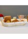 Deep Sleep Metal Bread Basket with Fabric Lining, Rectangle Storage Baskets for Breads Vegetables Snacks Candies Fruits Tray Living Room Office Kitchen -Tableware (3 Piece set)