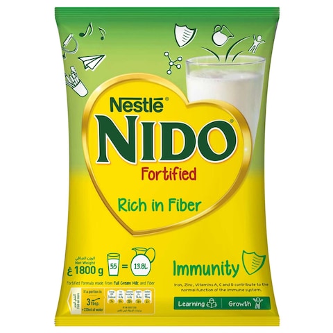 Nestle Nido Fortified Milk Powder Rich In Fiber Pouch 1800g
