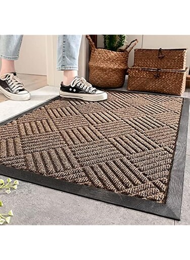 MIXDE Door Mat Outside Entry Non-slip Outdoor Doormat Entryway Rug Welcome Floor Mats for Front Indoor Entrance (17.7 * 29.5 inch, Brown)