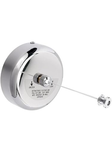Little World Retractable Clothesline - 304 Stainless Steel Retractable Clothesline Indoor with Adjustable Nylon Rope, Wall Mounted Retractable Laundry Line, Laundry Accessories