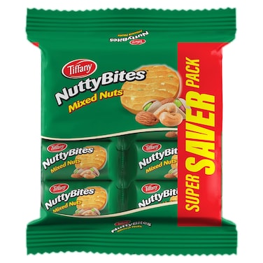 Tiffany Nutty Bites Mixed Nuts Biscuits, 72g Pack of 8