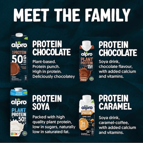 Alpro Soya High in Proteins Chocolate Drink, 100% Plant-Based, Lactose Free  250ml