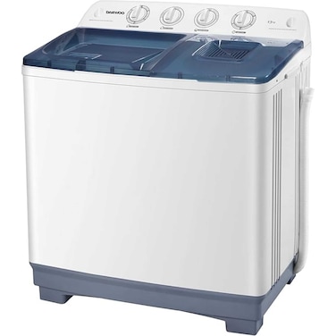 Daewoo , 13 Kg Twin Tub Semi Automatic Washing Machine , White , Dw,T130W , 1 Year Warranty