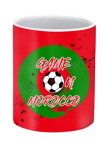 Morocco Printed Ceramic Mug Red/Green/White