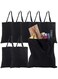 handrong Cotton Tote Bags Canvas Tote Bags Reusable Canvas Grocery Bag Blank Shopping Bag Cloth Bag with Handles for Decorating Art Craft Bible Bookbag Events Schools Beach - L - Black 8