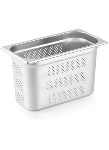 Vague Stainless Steel 1/3 Perforated Gastronorm Pan, 200 mm Size