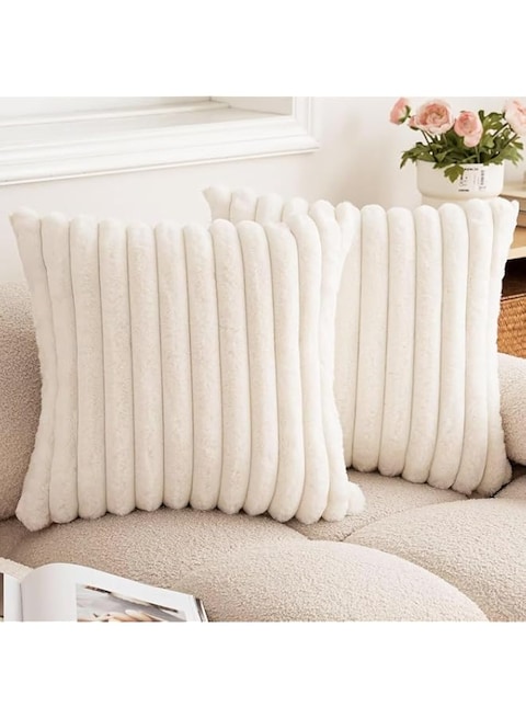 Couch White Fuzzy Decorative Pillows Harlee Round Ivory White Faux