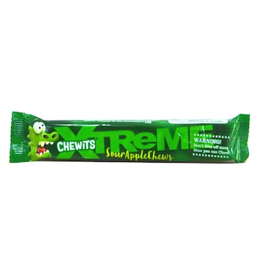 Cloetta Chewits Xtreme Sour Apple Candy, 34g