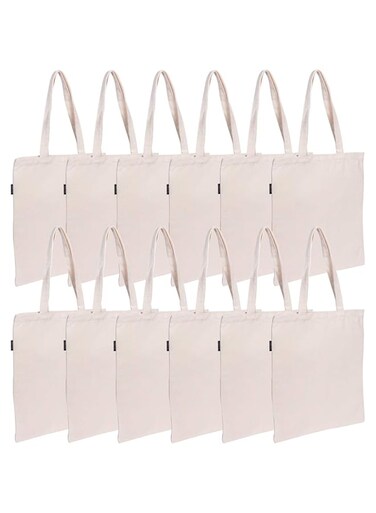 JILLMO Cotton Blank Canvas Tote Bags Bulk, 12oz (Pack of 12)