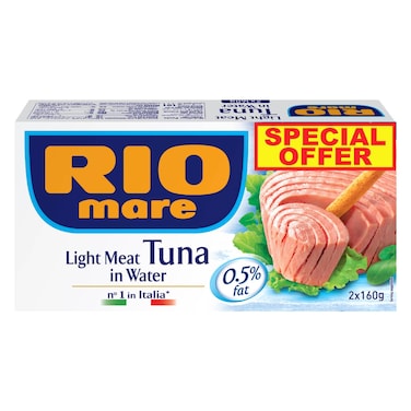 Rio Mare Light Meat Tuna in Water, 160g Pack of 2