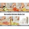 LIVVY 5 Piece Kitchen Knife Set With Block &ndash; Professional Stainless Steel Chef Knives With Ergonomic Wooden Handles &amp; Modern Storage Holder &ndash; For Home &amp; Restaurant Use