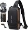 Generic Crossbody Sling Bag &ndash; Waterproof Leather Chest Shoulder Backpack For Men &amp; Women, Casual Travel Daypack With USB Charging Port, Design For Hiking &amp; Everyday Use