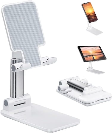 Generic Foldable Cell Phone Stand For Desk &ndash; Portable Mobile Phone Holder For 3.5" - 7.9" Devices, Adjustable &amp; Rotatable Stand For iPhone, iPad, Tablets, and Smartphones