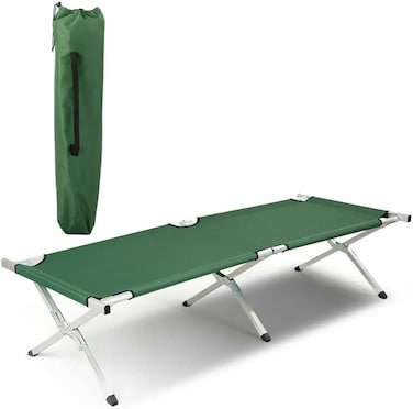Generic Heavy Duty Portable Camping Cot &ndash; Sturdy Sleeping Bed Supports 330lbs, Collapsible &amp; Foldable, Ideal For Outdoor, Travel, Office, Beach, Festivals, Home Use With Carry Bag