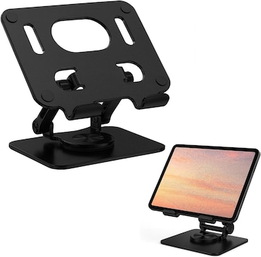 Generic iPad Stand 360&deg; Rotatable Metal Tablet &amp; Phone Stand For Desk, Adjustable Foldable Mount Compatible With iPad Pro/Air/Mini, iPhone 16 Pro Max, Galaxy Tab, Kindle, iPad 12.9, Drawing Set
