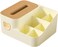 LIVVY Multifunctional Tissue Box With Remote Control Holder &ndash; Nightstand &amp; Car Organizer, Modern Plastic Napkin Storage Box For Living Room, Coffee Table &amp; Bedroom