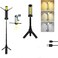 Generic Rechargeable LED Camping Light Outdoor, Work Light With Tripod Stand, 360&deg; Foldable Rotatable, Digital Display, Dimmable Brightness, 6000mAh Battery, Camping Light With Stand, Portable