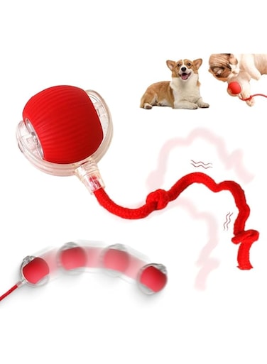AquaFalcon Interactive Rolling Dog Ball, 2024 Upgraded Automatic Self Moving Dog Toys, Red, Dog Toy, Dog Ball, Small Dog, Space, Playing, Exercise, Mental Health, Both