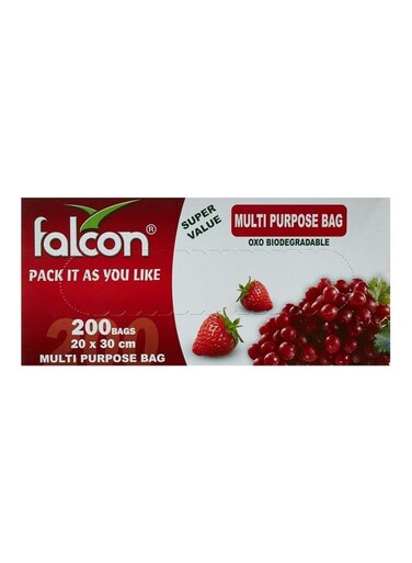 Pack Of 200 Pieces Bio-degradable Pull Cut Freezer Bag Clear 20*30cm