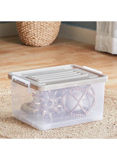 Box Juana Multipurpose Transparent Storage Box With Wheels And Lockable Lid 15 L