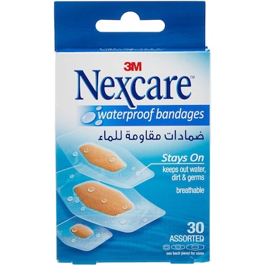 Nexcare Aqua Clear Waterproof Bandages Plasters Assorted 30 PCS
