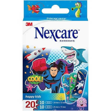 Nexcare Happy Kids Bandages Plasters Cool Assorted 20 PCS