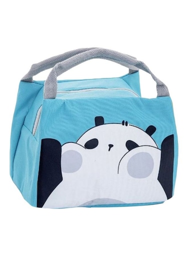 Printed Insulated Thermal Lunch Bag Blue/White/Black 21x17x15cm