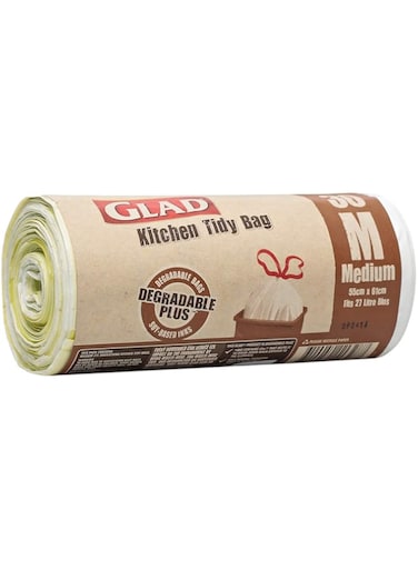 Glad Kitchen Tidy Degradable Plus Medium Bags Size 55cm x 61cm 30pcs