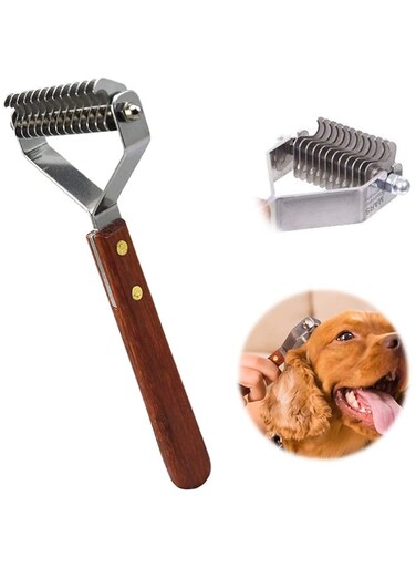Aidiyapet 14-Blade Coat King Rake Pet Undercoat Rake,Professional Pet Dematting Comb Grooming Stripping Tool for Dogs and Cats (6.2cm)