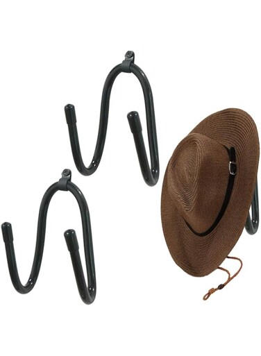 Kesywale 2 Pack Cowboy Hat Rack Holder for Wall, Adjustable Cowboy Hats Wall Mount Baseball Cap Organizer Hanger (2)