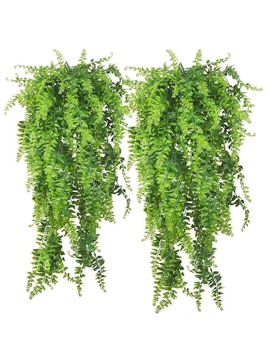 2 Pcs Artificial Ivy Leaf Plants, Fake Hanging Plants Ferns for DIY Wall Home Garden Hanging Basket Decor