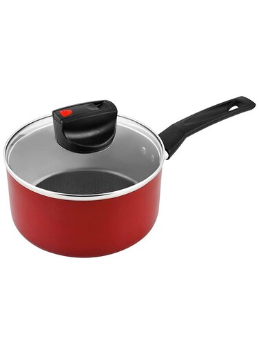 Safecook With Nonstick Saucepan, Red, 20 cm, Aluminum