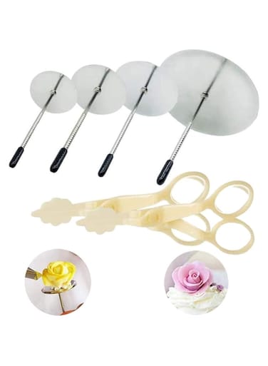 Cangfort Cake Flower Nail Lifters Set Stainless Steel Baking Tools for Icing Flowers Decoration (White)