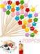 Pieces Flowers Bamboo Cocktail Picks 12cm Long Fruit Food Sticks Disposable Toothpicks for Food Drinks Fruits Party Beach Vacation Snacks Sandwiches Cupcake Decoration Charcuterie Accessories