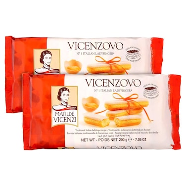 Vicenzi Vicenzovo Ladyfinger Egg Biscuits, 200g, Pack of 2