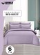 6 Piece Premium King Size Bedding Set, Purple Striped Design and High Quality Microfiber Hotel Luxury Bedsheet, Soft Quilt Cover and Pillowcases