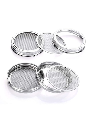 4 Pieces Stainless Steel Sprouting Jar Lid Kit Mesh Strainer Seed Germinator Lid Kit Making Organic Sprout Seeds In House And Kitchen