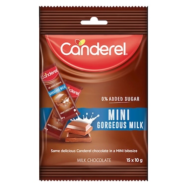Canderel Gorgeous No Added Sugar Mini Milk Chocolate Bar, 150g