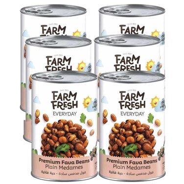 فارم فريش إيفري داي فول مدمس فاخر طازج من المزرعة يوميًا، 450 غرام، حزمة من 6 قطع